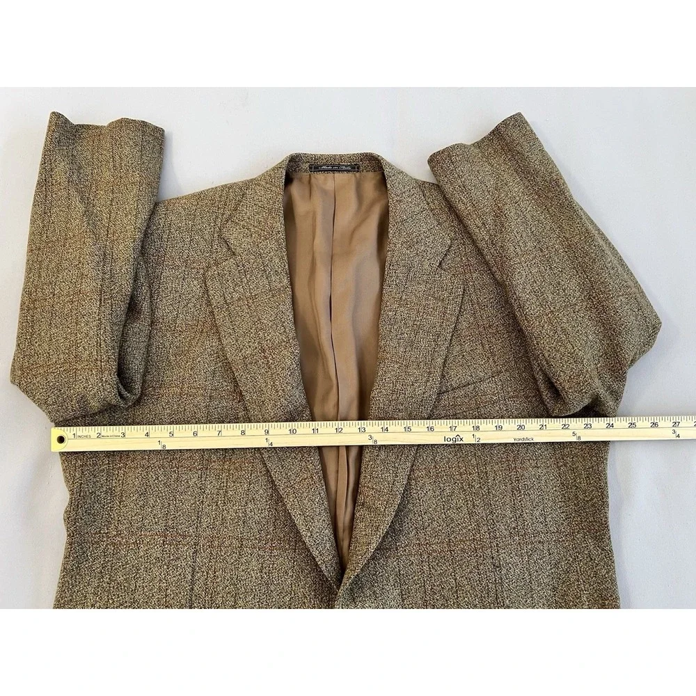 Ermenegildo Zegna Blazer Men's Tan Brown Sport Jacket Made Italy Paul Simon Wool